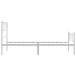 vidaXL Cadre de lit métal sans matelas avec pied de lit blanc 80x200cm
