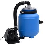 vidaXL Pompe de filtration de piscine Noir et bleu 4 m³/h