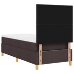 vidaXL Lit à ressorts avec matelas Marron foncé 100 x 200 cm tissu