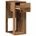 vidaXL Support de tour d'ordinateur avec tiroir vieux bois 30x44x74 cm