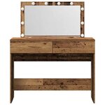 vidaXL Table de Toilette avec tiroir Bois ancien 100 x 40 x 120 cm
