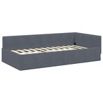 vidaXL Cadre de lit d'angle avec matelas Autre 2 Pièces Gris Velours