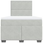 vidaXL Sommier à lattes de lit et matelas Gris clair 120x200cm Velours