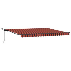 vidaXL Auvent rétractable orange et marron 450 × 350 cm Polyester