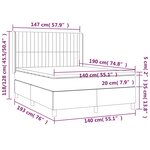 vidaXL Sommier à lattes de lit avec matelas Noir 140x190 cm Velours