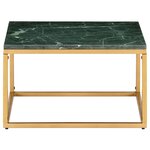 vidaXL Table basse Vert 60x60x35 cm Pierre véritable et texture marbre