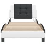 vidaXL Cadre de lit avec lumières LED blanc noir 90x190 cm similicuir