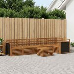 vidaXL Ensemble de canapé d'angle 6 Pièces Naturel Bois d'Acacia Massif