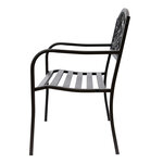 Banc 3 places de jardin terrasse style rural chic 127L x 60l x 85H cm métal époxy anticorrosion brun