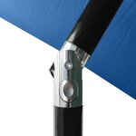 vidaXL Parasol de jardin avec LED et mât en acier bleu azuré 2x3 m