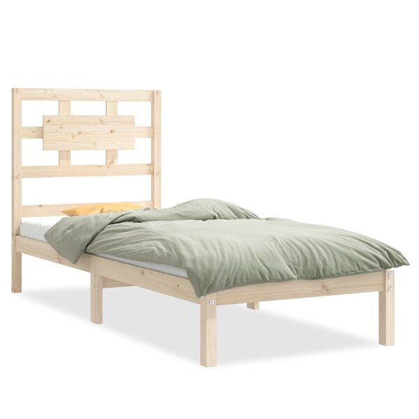 vidaXL Cadre de lit bois massif 75x190 cm petit simple