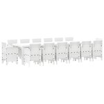 vidaXL Ensemble de salle à manger de jardin 15 Pièces Blanc Large
