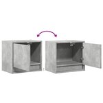 vidaXL Table de chevet murale avec lumières LED gris béton
