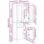 vidaXL Haut Armoire Bois Ancien 69 5 x 34 x 180 cm Bois d'ingénierie