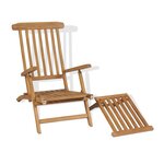 vidaXL Chaise de terrasse avec repose-pied Bois de teck solide