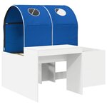 vidaXL Lit avec Tunnel 4 Pièces Chêne Artisanal et Bleu Bois d'ingénierie