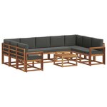 vidaXL Ensemble de canapés d'extérieur 10 Pièces Naturel et Anthracite