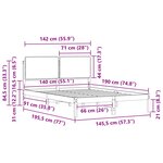 vidaXL Cadre de lit avec tête de lit rembourrée Taupe 140 x 190 cm