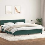 vidaXL Sommier à lattes de lit et matelas et LED vert foncé 180x210cm velours
