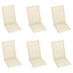 vidaXL Chaises pliables de jardin lot de 6 avec coussins Bois d'acacia