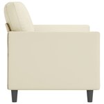 vidaXL Canapé à 2 places Crème 120 cm Similicuir