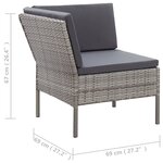 vidaXL Salon de jardin 6 Pièces avec coussins résine tressée gris