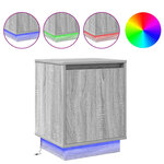 vidaXL Table de chevet avec lumières LED Gris Sonoma 39x34 5x50 cm