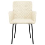 vidaXL Chaises à manger lot de 2 Crème Velours