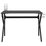 vidaXL Bureau de jeu avec pieds en forme de K Noir 110x60x75 cm