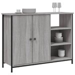 vidaXL Buffet sonoma gris 100x33x75 cm bois d'ingénierie