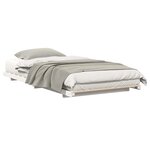 vidaXL Cadre de lit surélevé Blanc 90 x 200 cm Bois massif en pin