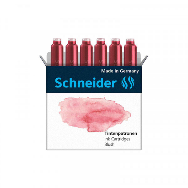 Lot de 6 cartouches d'encre pastel - blush - schneider