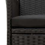 vidaXL Chaises de jardin avec coussins lot de 4 Résine tressée Noir