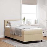 vidaXL Lit avec Sommier avec Matelas Beige Clair 80x200 cm Tissu en Velours Côtelé