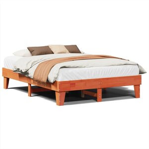 vidaXL Cadre de lit sans matelas cire marron 140x200cm bois pin massif