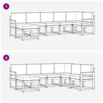vidaXL Ensemble de canapés d'extérieur 7 pc Naturel et Anthracite