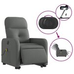 vidaXL Fauteuil inclinable de massage électrique Gris foncé Tissu