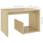 vidaXL Table d'appoint chêne sonoma 59x36x38 cm bois d'ingénierie
