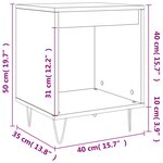 vidaXL Table de chevet chêne fumé 40x35x50 cm bois d’ingénierie