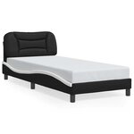 vidaXL Cadre de lit avec LED sans matelas noir et blanc 80x200 cm