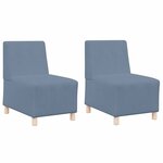 vidaXL Unité de Sofa Modulaire Sans Accoudoirs 2 Pièces Bleu