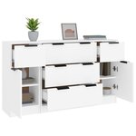 vidaXL Buffets 3 Pièces Blanc Bois d'ingénierie