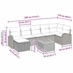 vidaXL Ensemble de Canapé de Jardin 8 Pièces avec Coussins Noir Rattan