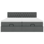 VidaXL Cadre de lit ottoman avec matelas gris foncé 160x200cm tissu