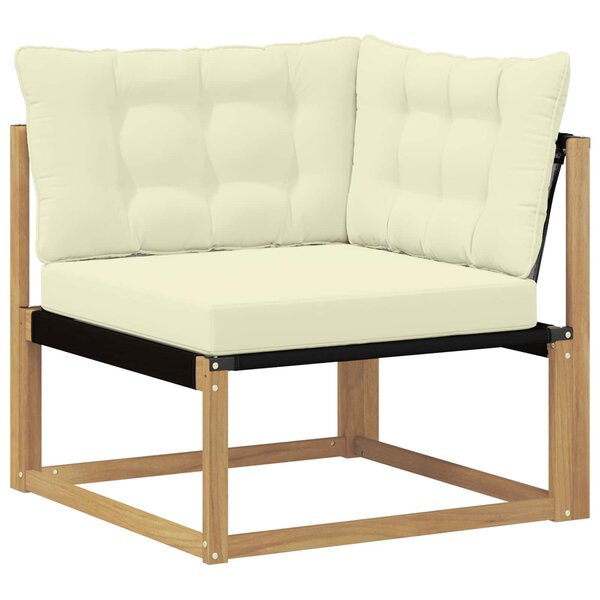 vidaXL Canapé d'angle extérieur Bois d'acacia massif et Textilène
