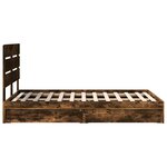 vidaXL Lit de Rangement Chêne fumé 135 x 190 cm Bois d'ingénierie