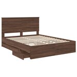 vidaXL Cadre de lit Chêne brun 150 x 200 cm Bois Ingénierie
