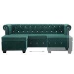 Vidaxl canapé d'angle revêtement en velours 199x142x72 cm vert