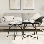 vidaXL Ensemble de tables d'appoint 2 Pièces Chêne noir 50 x 50 x 50 cm