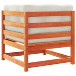 vidaXL Salon de jardin 6 Pièces avec coussins cire marron bois pin massif